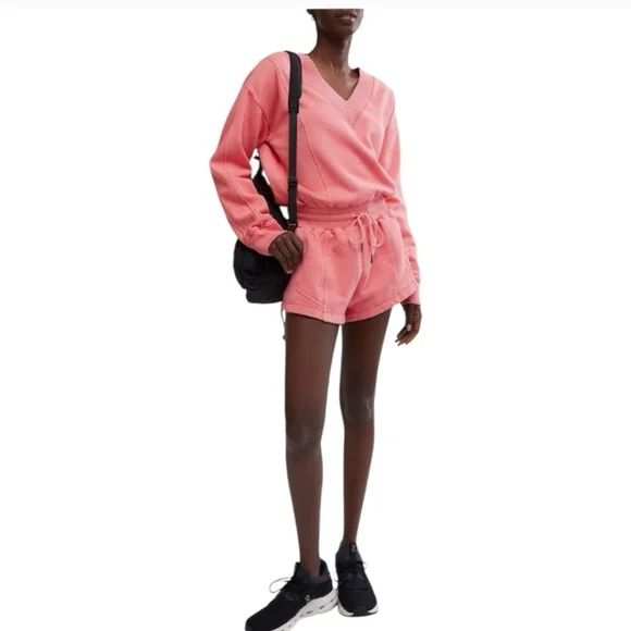 NWT Free People FP Movement Intercept Romper in Hibiscus / Tulip Pink Size Small - Picture 2 of 10